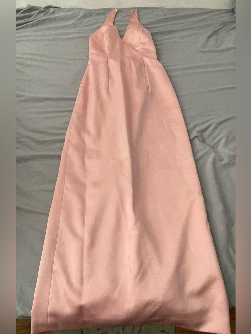 Jim Hjelm Occasions Pink V-Neck Halter Maxi Formal Dress Gown Size 6